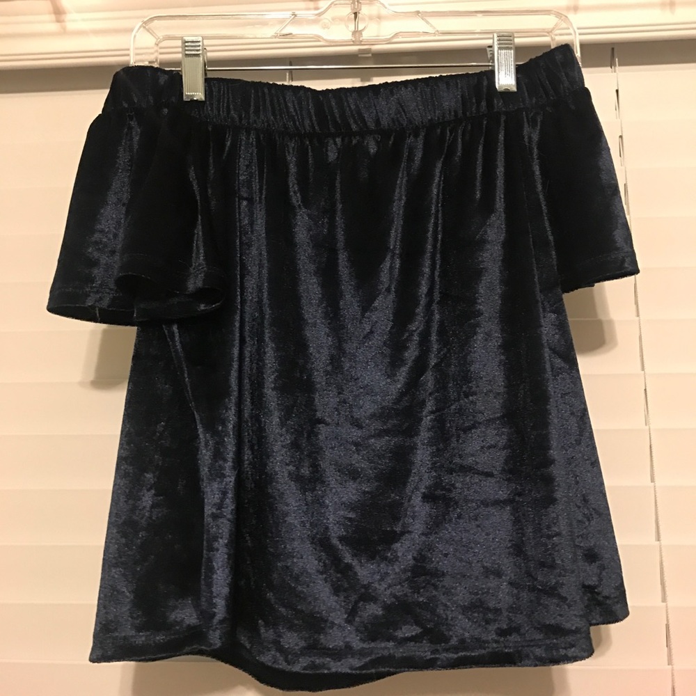 velvet off the shoulder top